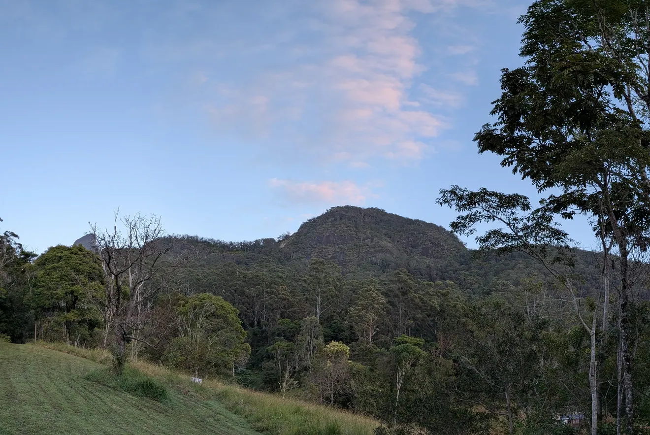 The ridge at dusk, looking west